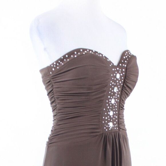 Brown BCBG PARIS strapless maxi dress 2 NWT $228 - Picture 4 of 8